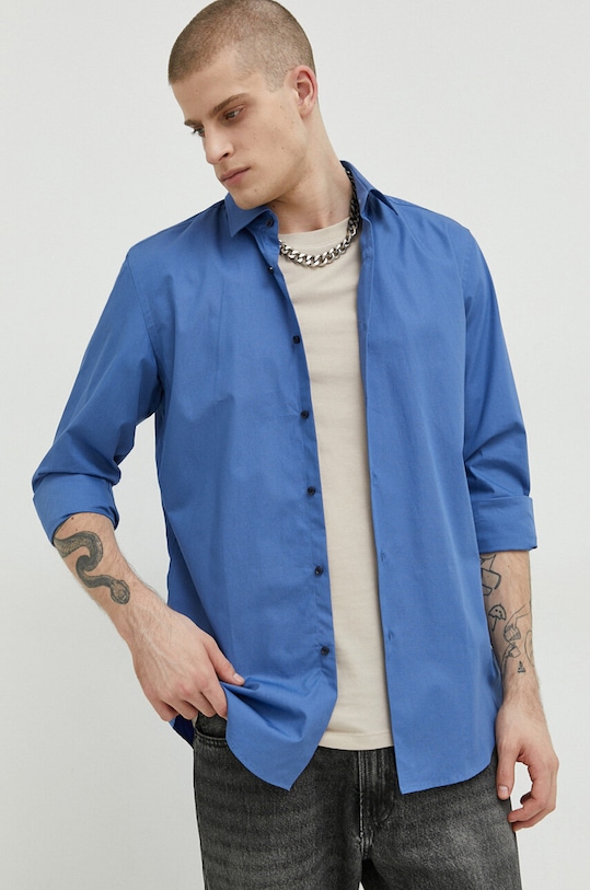 HUGO koszula bawełna fioletowy 50289499