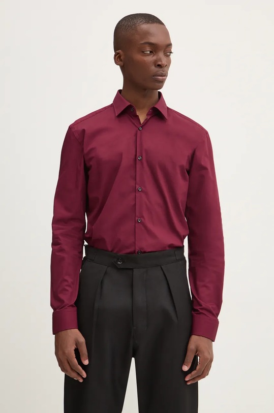 HUGO koszula Kenno bawełna bordowy 50289499