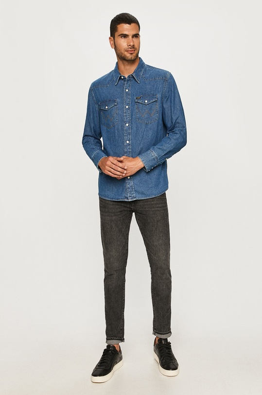 Odzież Wrangler - Koszula jeansowa W5MSLW922 niebieski