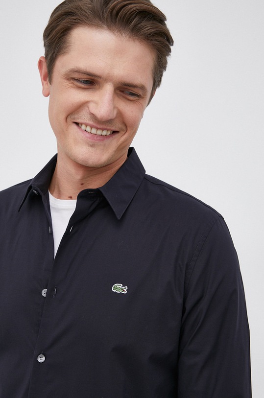 Lacoste koszula bawełniana bawełna granatowy CH2668