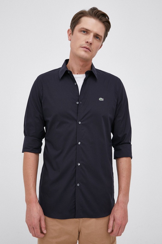 Lacoste koszula bawełniana CH2668 granatowy