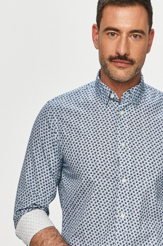 Tommy Hilfiger - Koszula bawełniana wzorzyste niebieski MW0MW15047