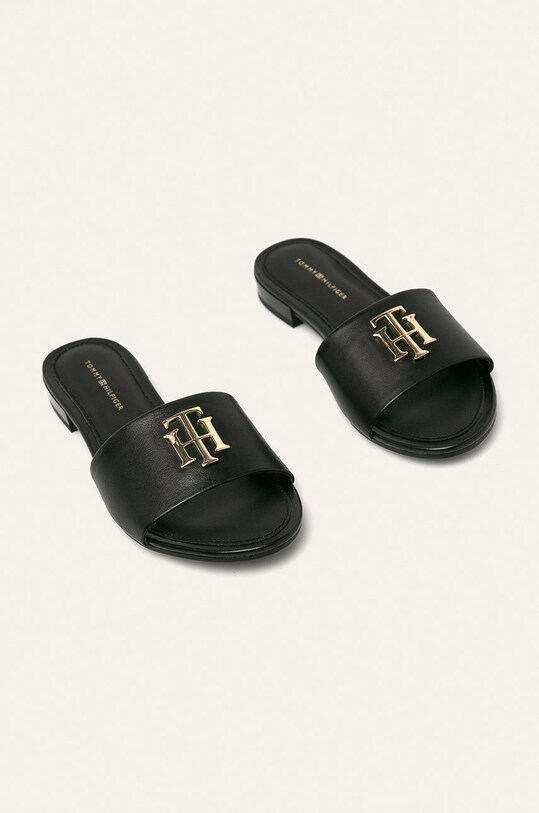 Tommy Hilfiger - Slapi de piele FW0FW05020BDS negru AW20