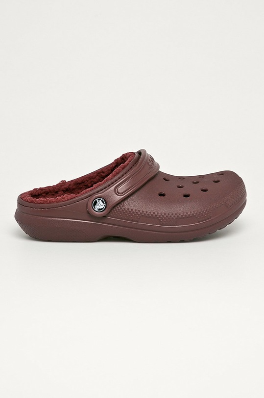 Crocs - Šľapky Classic Lined Clog plochý burgundské CROCS.CLASSIC.203591