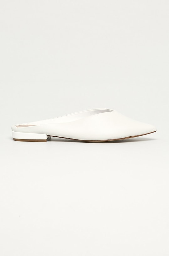 Aldo - Kožené šľapky Nirasa usňová koža biela NIRASA.100
