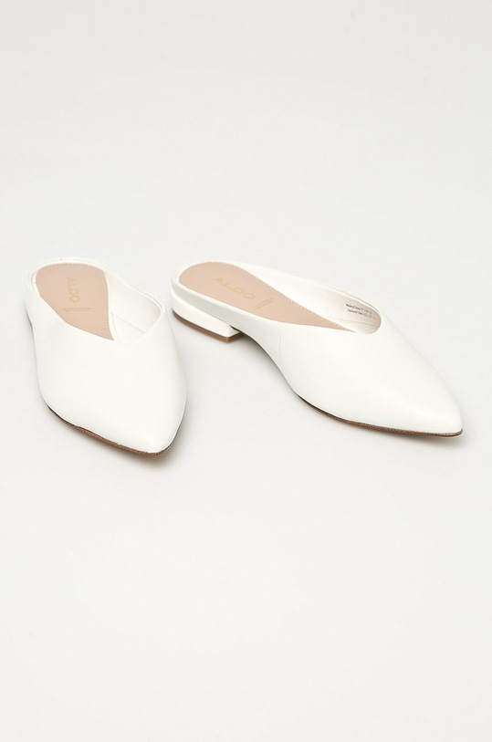 Aldo - Kožené šľapky Nirasa NIRASA.100 biela AW20