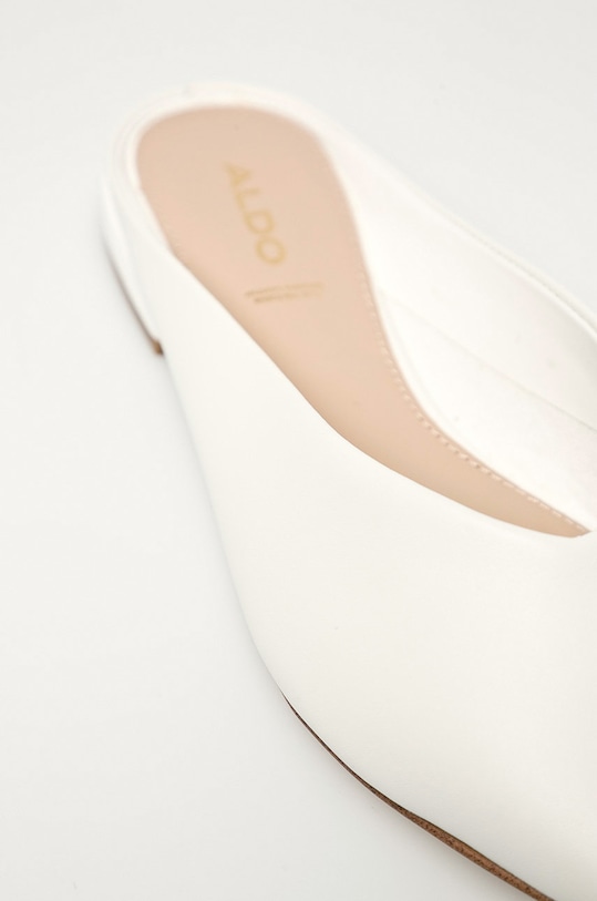 Aldo - Kožené šľapky Nirasa NIRASA.100 biela