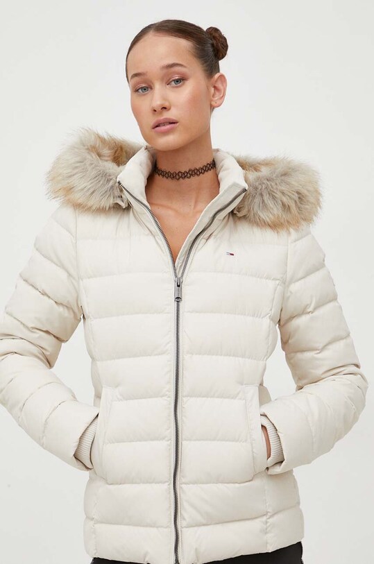 Tommy Jeans geacă de puf cu captuseala bej DW0DW08588