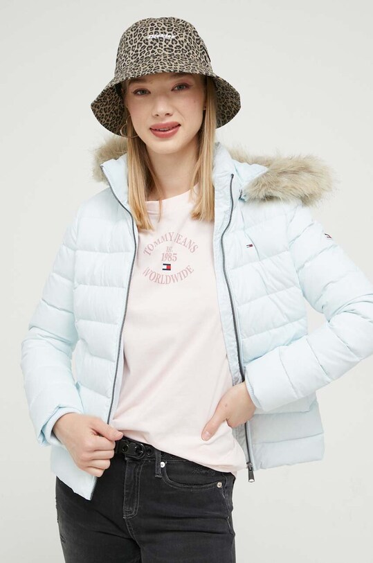 Μπουφάν με επένδυση από πούπουλα Tommy Jeans μπλε DW0DW08588