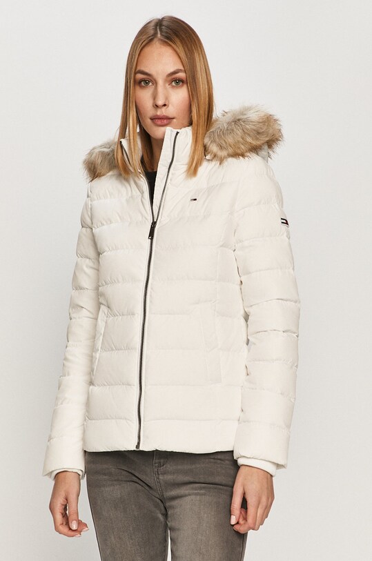 Tommy Jeans - Páperová bunda zateplené biela DW0DW08588