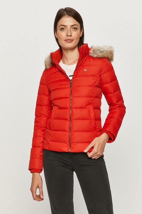 Tommy Jeans - Páperová bunda zateplené červená DW0DW08588