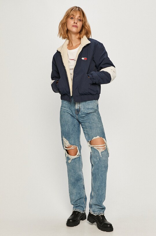 Tommy Jeans - geacă reversibilă DW0DW08847 alb AW20