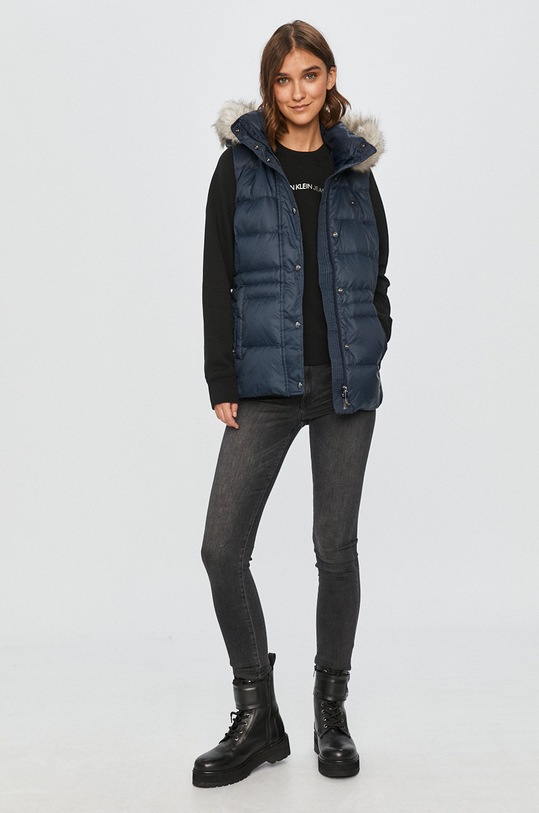 Tommy Hilfiger - Vesta de puf WW0WW28609 bleumarin AW21