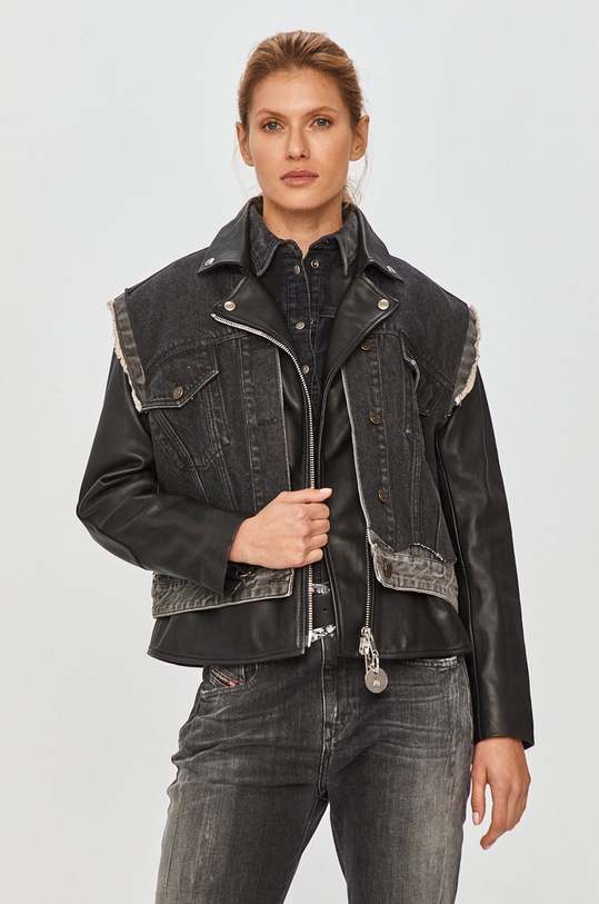 Diesel - Kurtka skórzana A00682.0JAZI czarny AW20