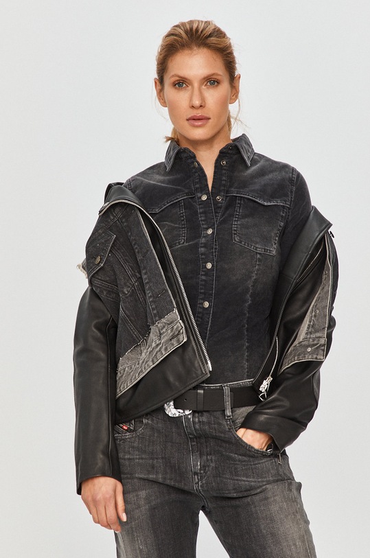 Diesel - Kurtka skórzana czarny A00682.0JAZI