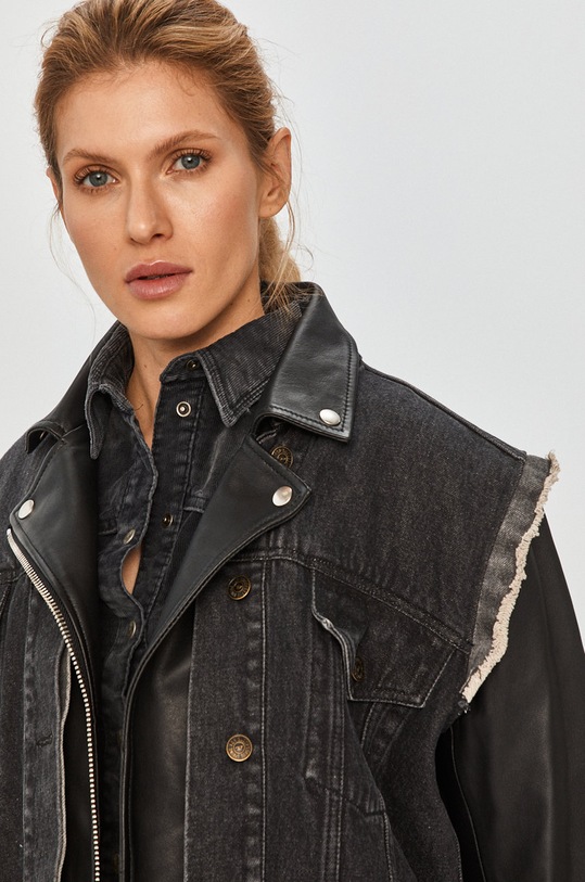 Diesel - Kurtka skórzana A00682.0JAZI czarny