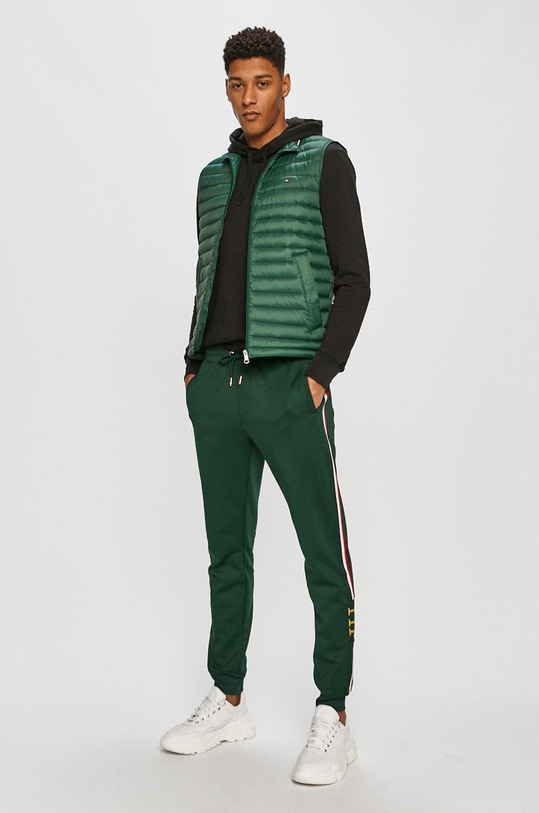 Tommy Hilfiger - Bezrękawnik puchowy zielony MW0MW14607