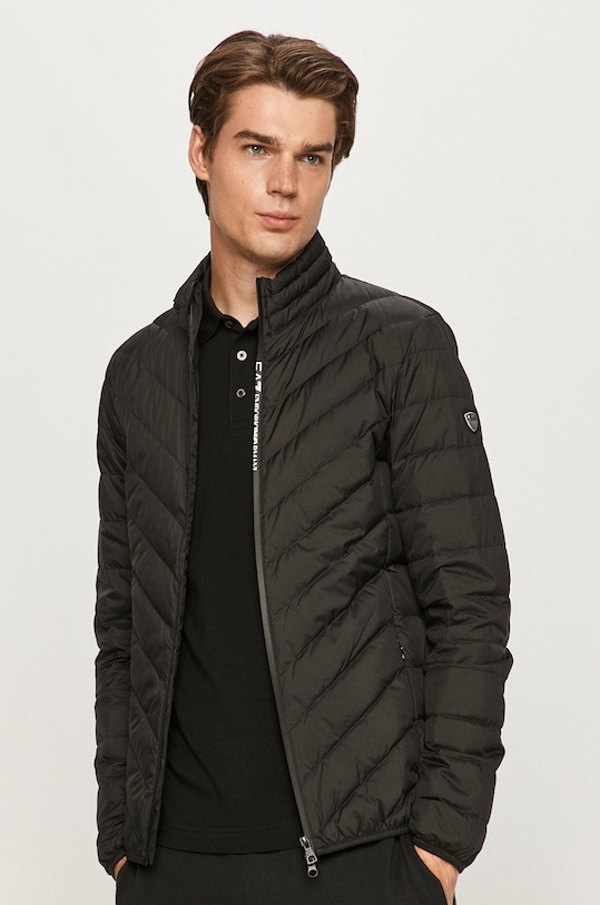 EA7 Emporio Armani kurtka puchowa bez kaptura czarny 8NPB06.PNE1Z