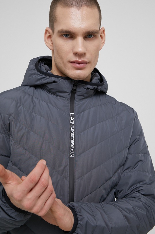 EA7 Emporio Armani - Geaca de puf cu captuseala gri 8NPB07.PNE1Z