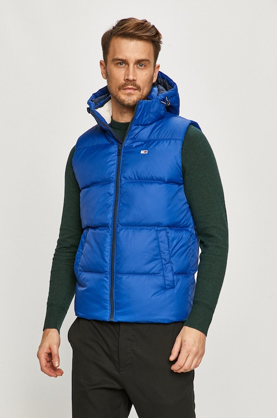 Tommy Jeans - Páperová vesta páperové modrá DM0DM09374