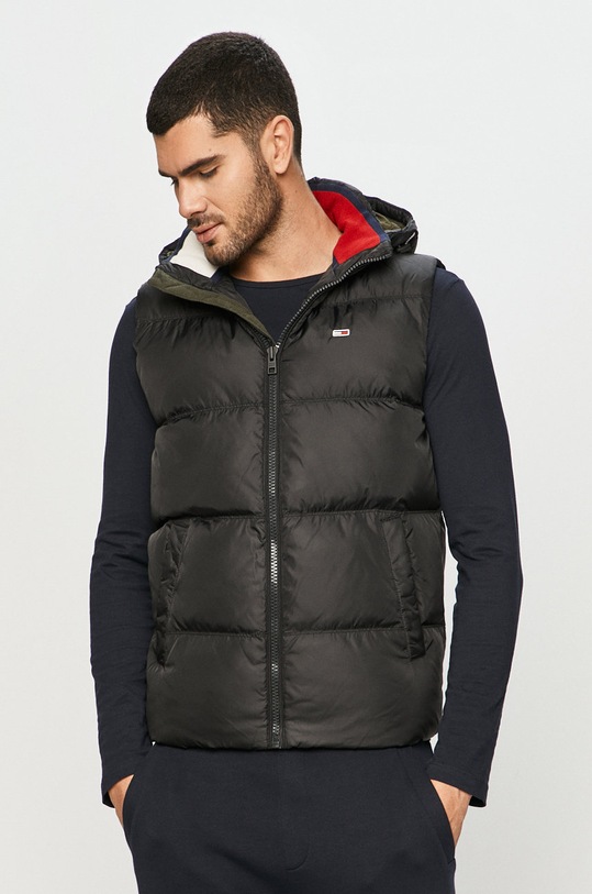 Tommy Jeans - Páperová vesta páperové čierna DM0DM09374