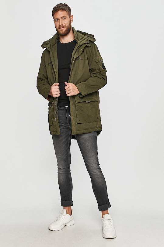 Pepe Jeans - Bunda parka Byron PM402295 zelená AW20