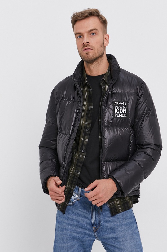 Péřová bunda Armani Exchange s podšívkou černá 8NZBP2.ZNYNZ.NOS