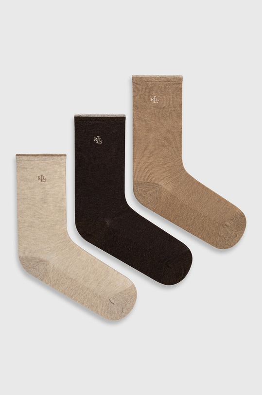 Ponožky Lauren Ralph Lauren dlouhé ponožky béžová 454825133003
