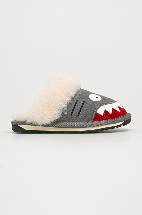 Emu Australia - Klapki dziecięce Shark Slipper szary K12436.PUTTY
