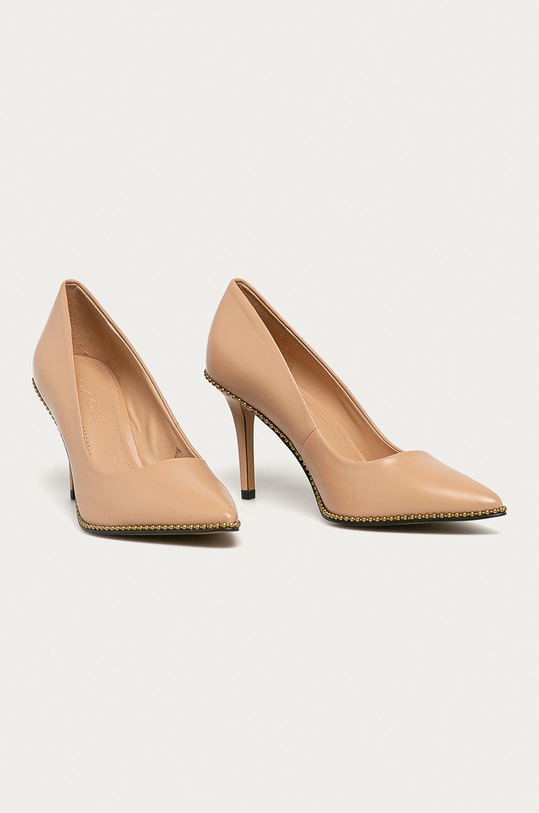 Coach - Szpilki skórzane Waverly G3935 beżowy SS21