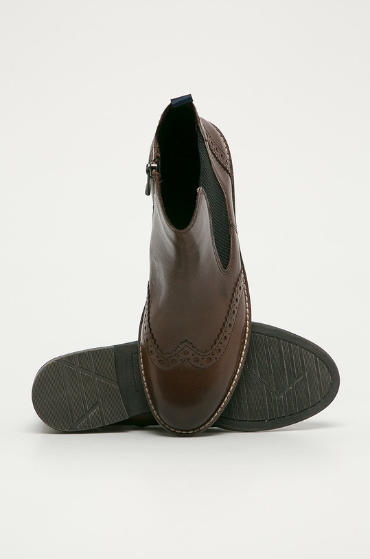 Marco Tozzi - Kožené topánky Chelsea hnedá 2.2.25365.35.300