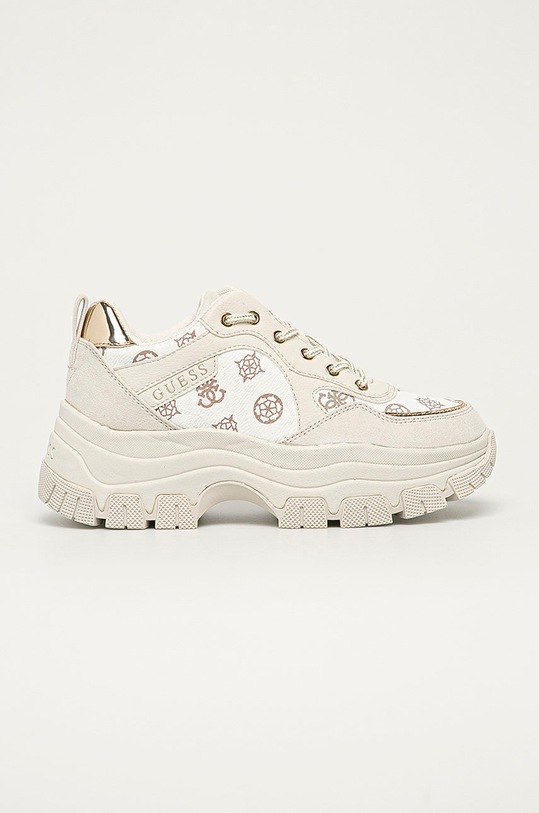 Guess Jeans - Topánky imitácia semišu biela FL8BRY.FAL12