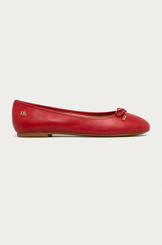 Lauren Ralph Lauren - Baleriny skórzane 802806870004 czerwony 802806870004