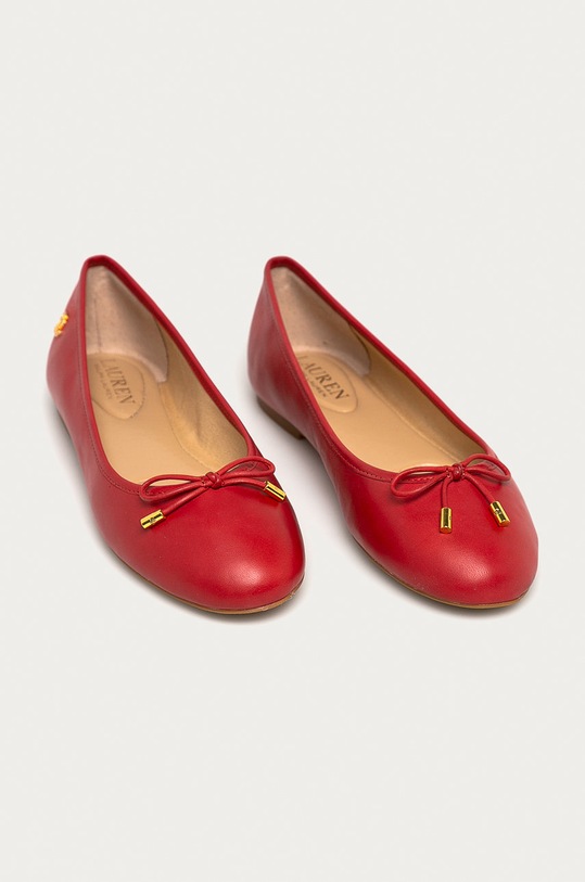 Lauren Ralph Lauren - Baleriny skórzane 802806870004 802806870004 czerwony AW20