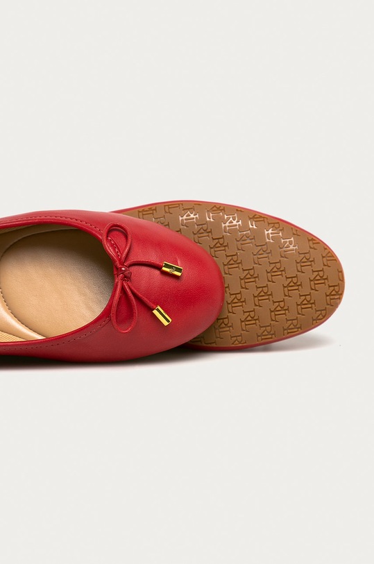 Lauren Ralph Lauren - Baleriny skórzane 802806870004 czerwony 802806870004