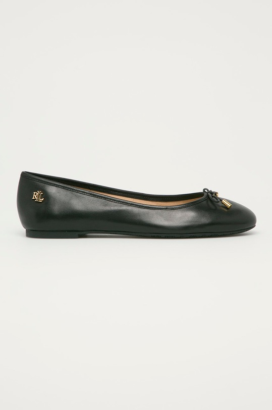 Lauren Ralph Lauren - Baleriny skórzane Jayna czarny 802806870008