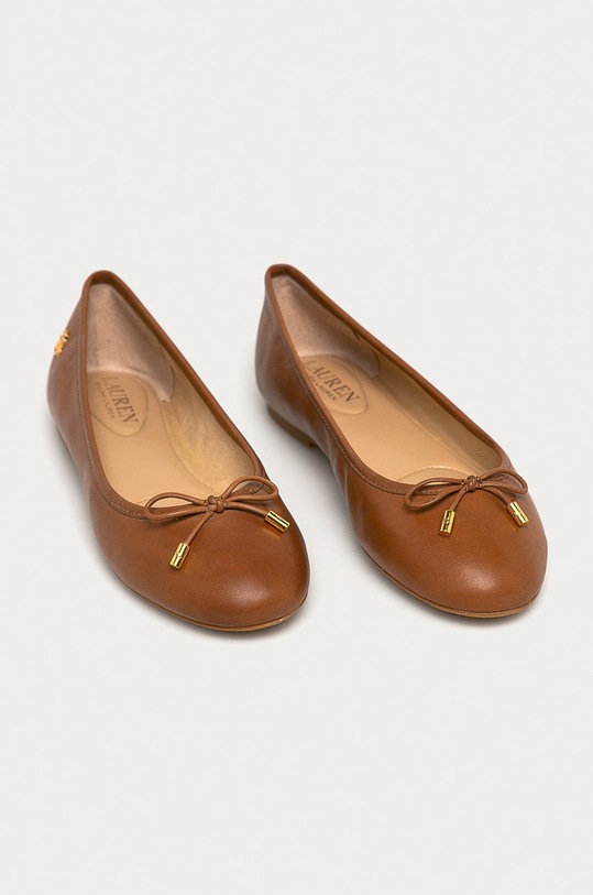 Lauren Ralph Lauren - Baleriny skórzane Jayna 802806870009 brązowy SS21