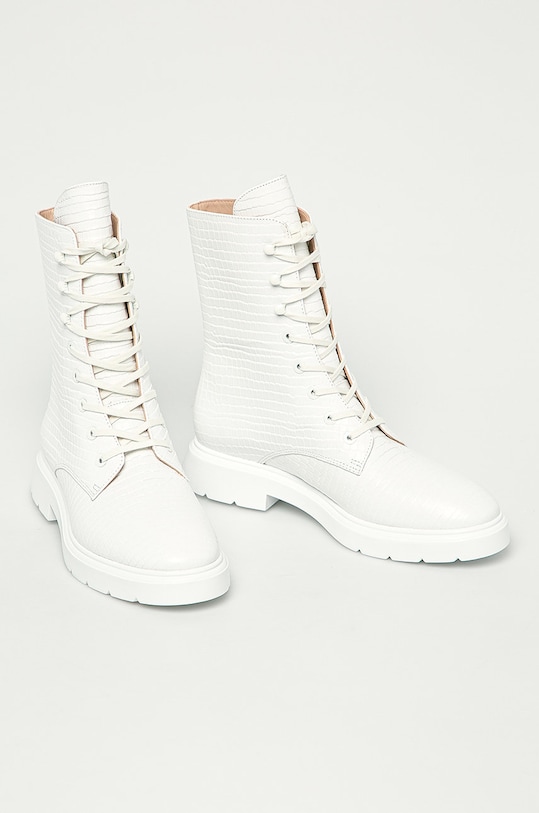 Stuart Weitzman - Bocanci de piele Mckenzee S3932.WHT alb AW20