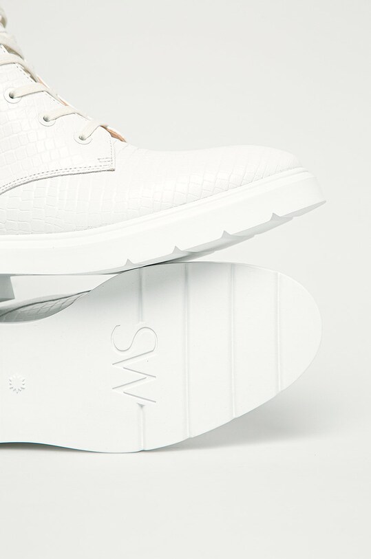 Stuart Weitzman - Bocanci de piele Mckenzee alb S3932.WHT