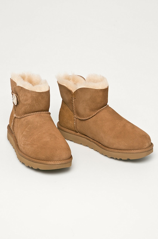 UGG - Semišové snehule Mini Bailey Button Blink 1016554.CTGL hnedá AA00