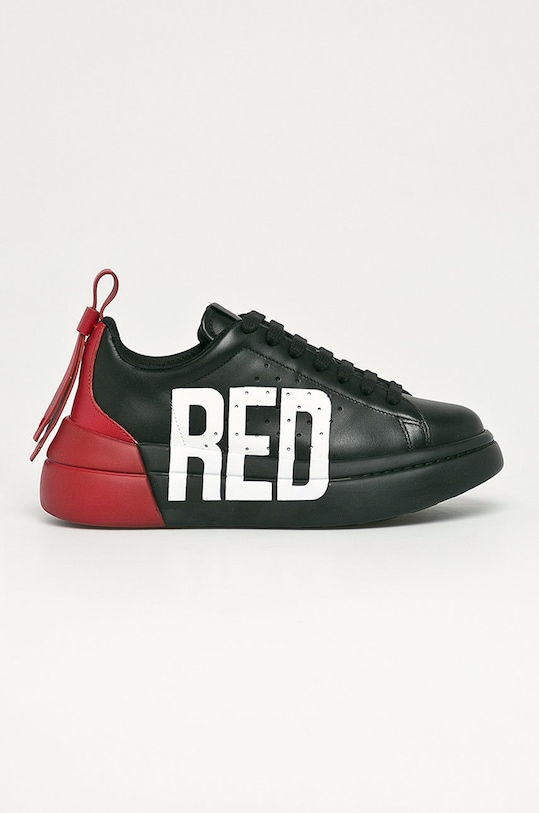 Red Valentino - Kožená obuv platforma čierna UQ0S0E11JIB
