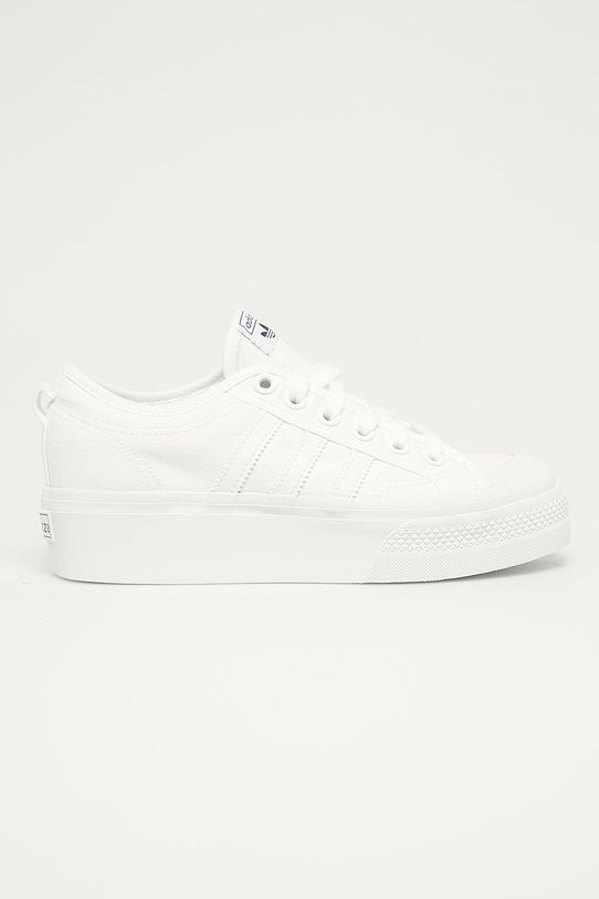 Tenisky adidas Originals Nizza Platform imitácia kože biela FV5322