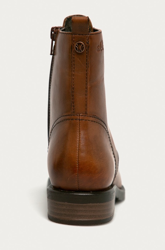Obuv s. Oliver - Kožené členkové topánky 5.5.25121.25.300 hnedá
