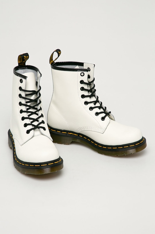 Dr. Martens - Botki skórzane 1460 W 11821100.1460.W biały AA00