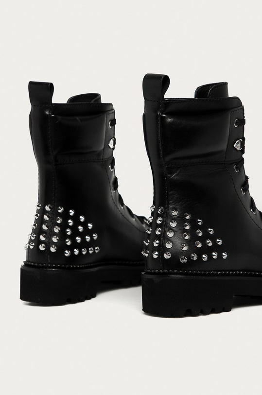 Boty Karl Lagerfeld - Kožené workery KL42873.00S černá
