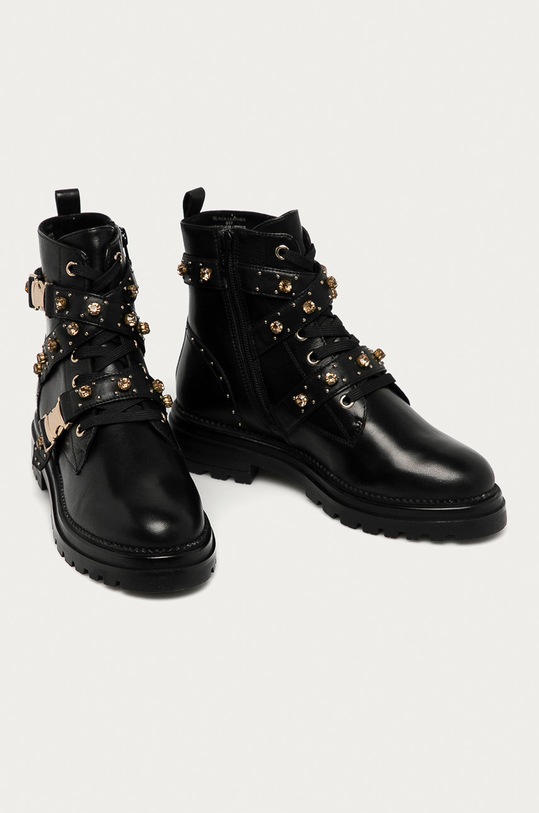 Steve Madden - Workery skórzane SM11001167 czarny AW20