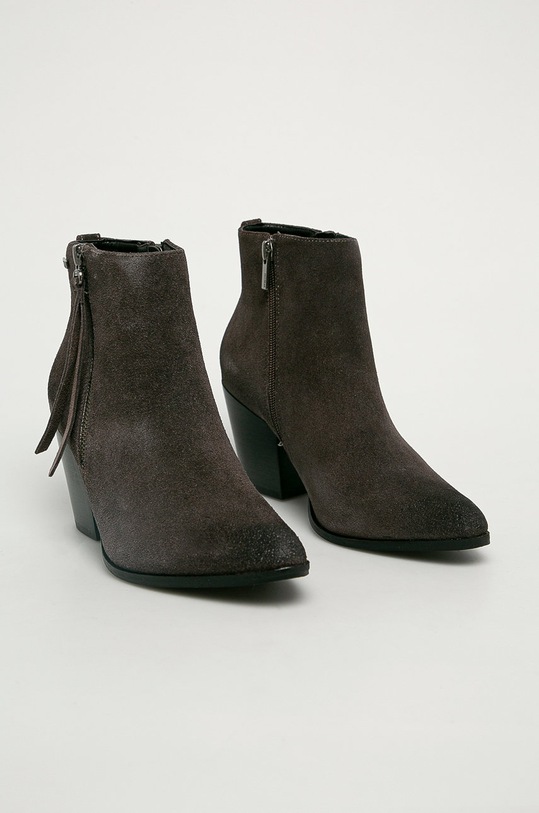 Big Star - Botki skórzane GG274363 szary AW20