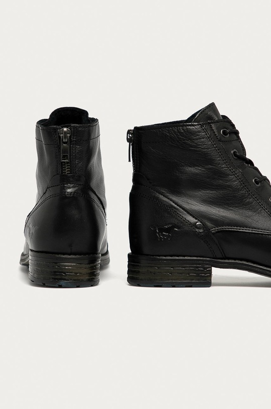 Obuv Mustang - Kožené členkové topánky 2853.519.9 čierna