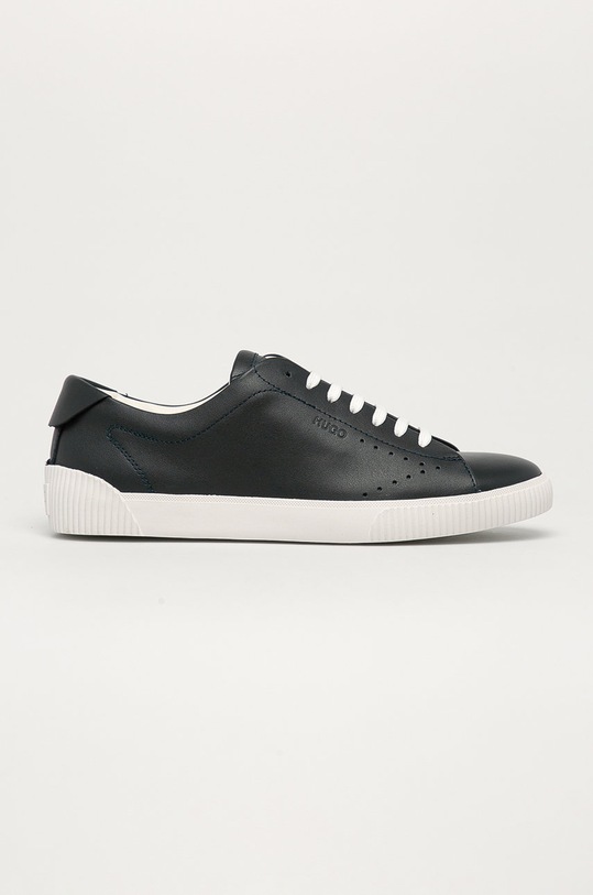 HUGO - Buty skórzane 50435376 płaska granatowy 50435376