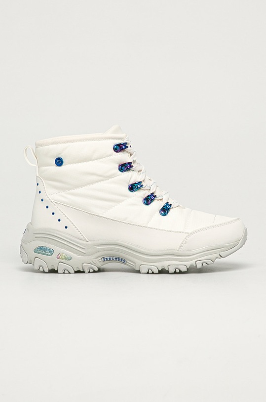 Skechers buty imitacja skóry licowej biały 167088